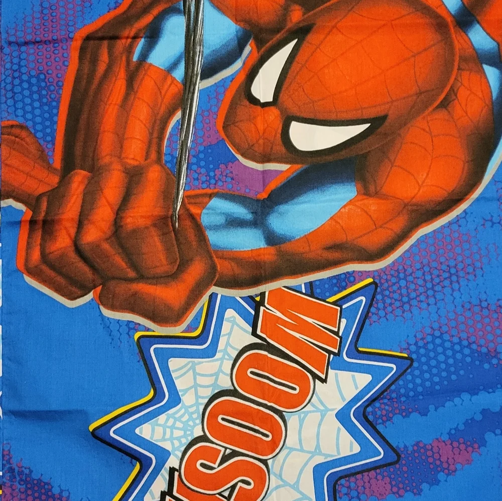 3 Pcs Twin Sheet Set Marvel Spider-Man Hero Bed Flat Fitted Pillowcase Vtg 2011